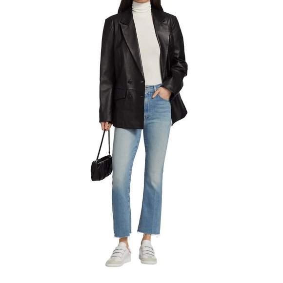 Mother The Hustler Ankle Fray Jeans Au Revoir Flare Raw Hem Size 31 NWT - Picture 2 of 8